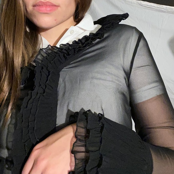 Bandolera black mesh blouse vintage - Picture 7 of 15